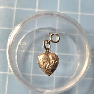 Heart Locket Charm Bracelet Pendant in Gold Tone